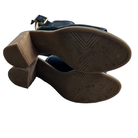 Franco Fortini | Size 9.5 Aniston Leather Peep Toe Block Heel Buckle Strap - Picture 9 of 11